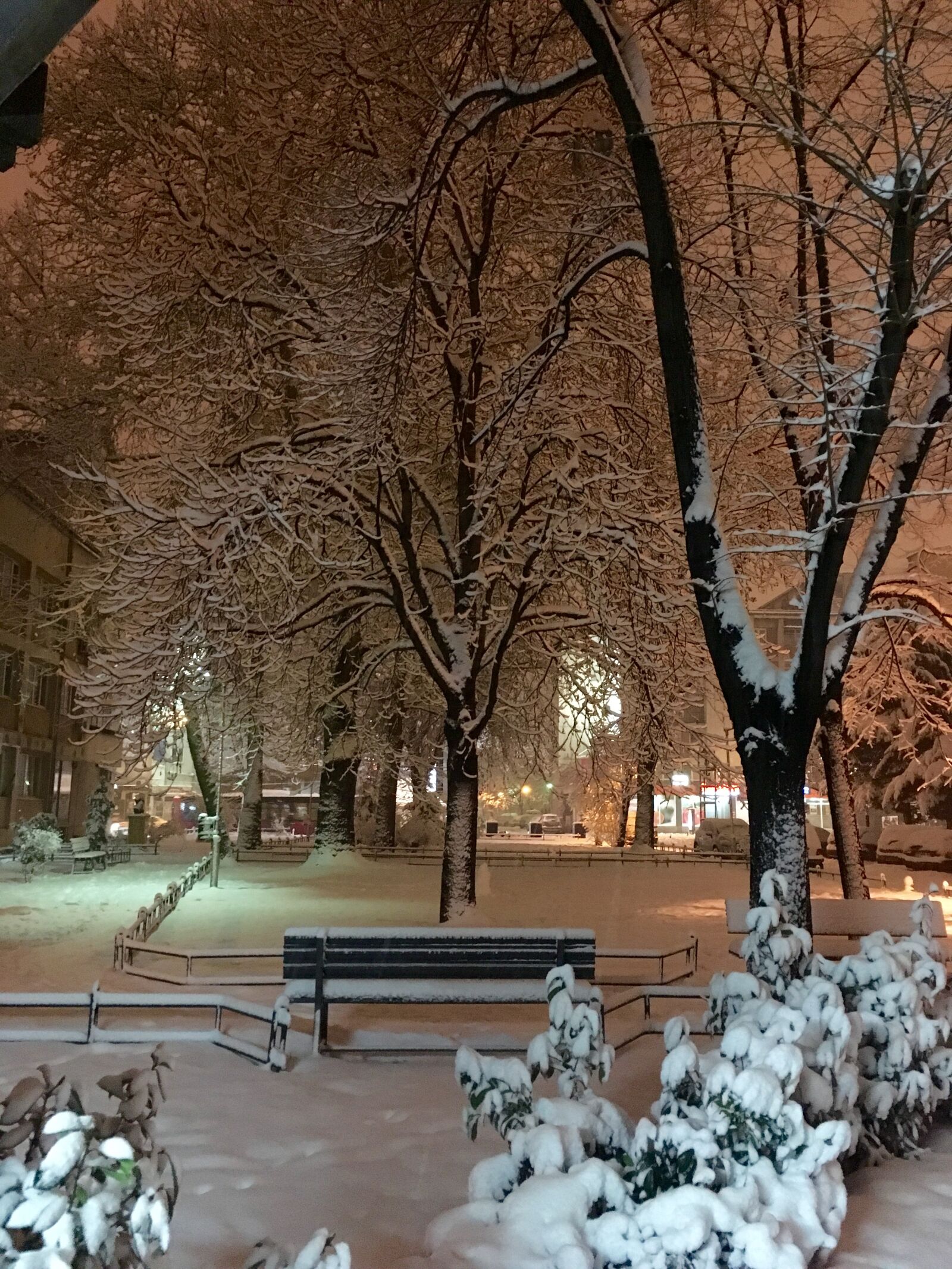 Apple iPhone SE sample photo. Winter, urban, bench, snow photography
