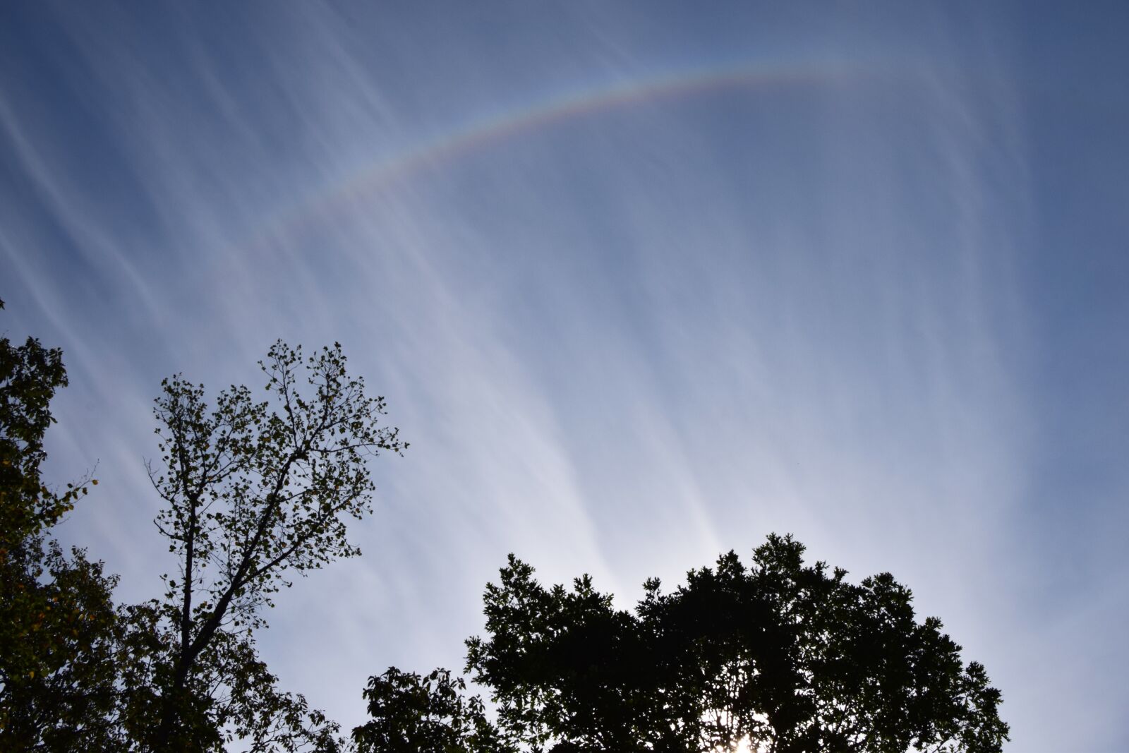 Nikon D3300 sample photo. Rainbow, sun-bow, wispy clouds photography
