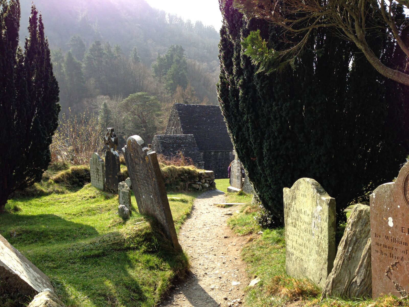 iPhone 5 back camera 4.12mm f/2.4 sample photo. Ireland, tombstone, mysticism photography