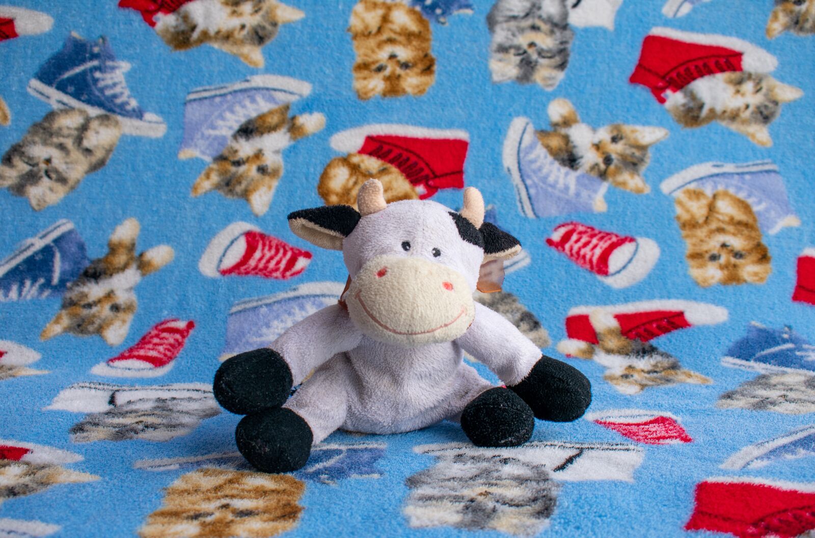 Nikon D3400 sample photo. Stuffed cow, toy, children photography