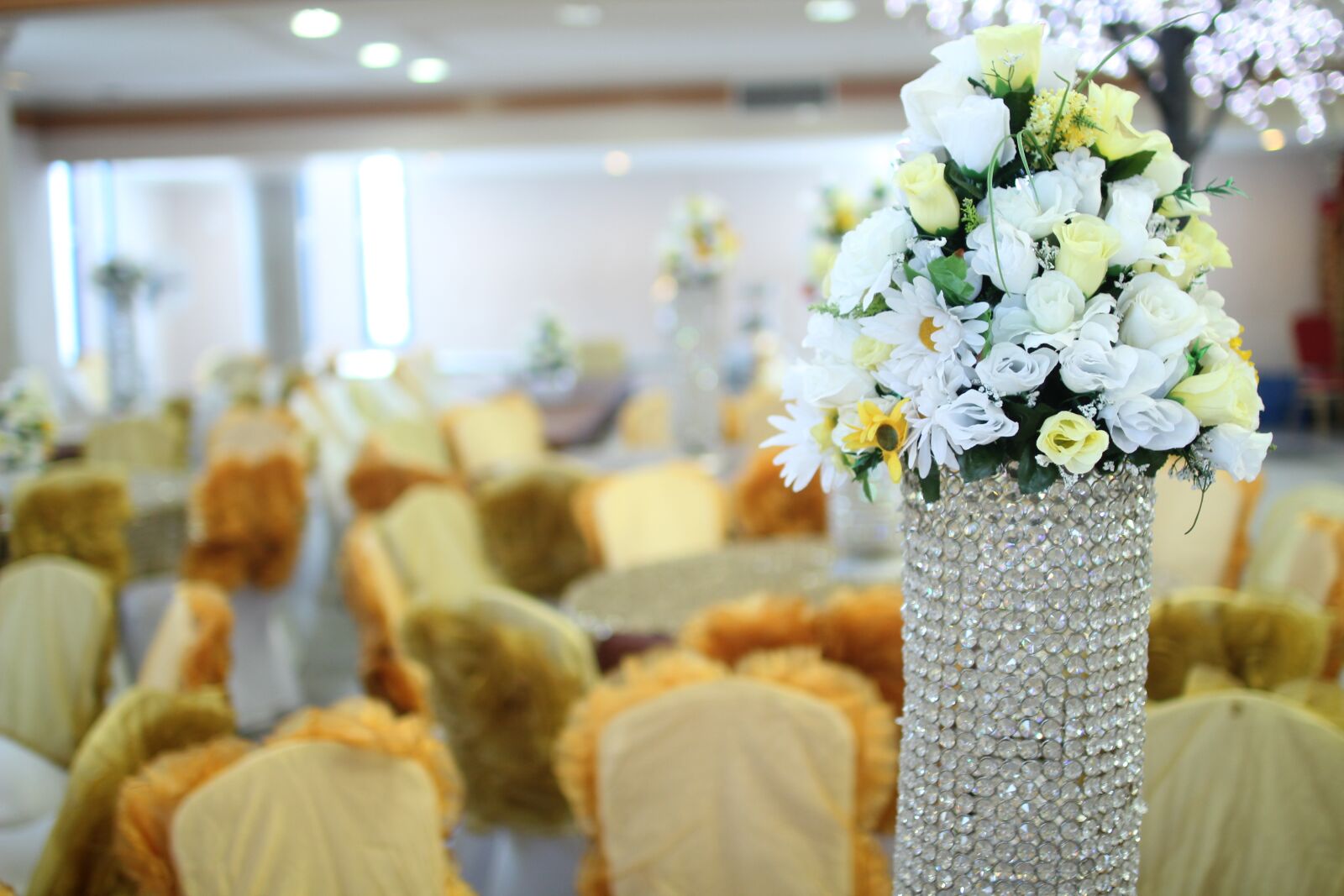 Canon EOS 600D (Rebel EOS T3i / EOS Kiss X5) sample photo. Wedding reception, flower, vase photography
