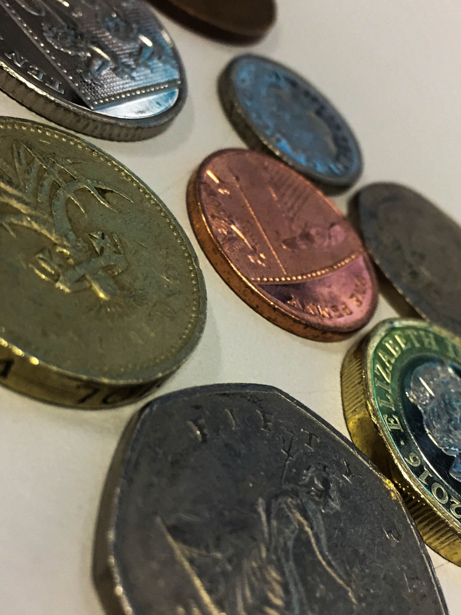 iPhone 6 back camera 4.15mm f/2.2 sample photo. Coins, currency, pounds photography