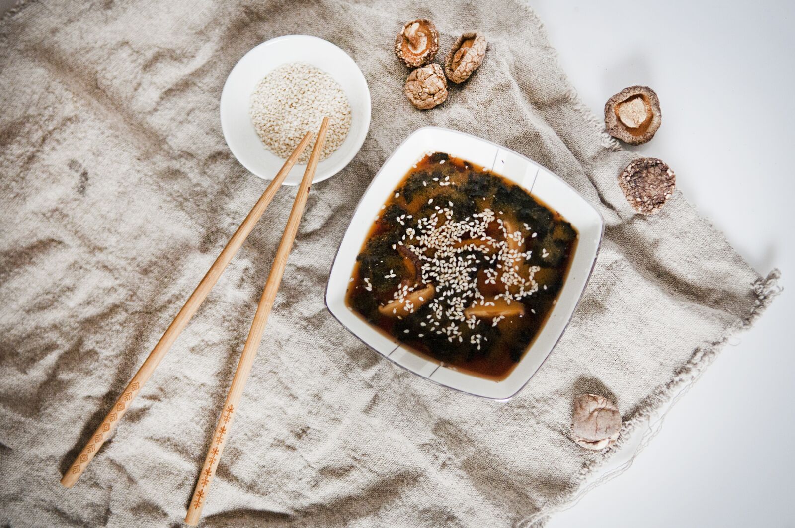 Nikon D300 sample photo. Miso, shiitake, japan photography
