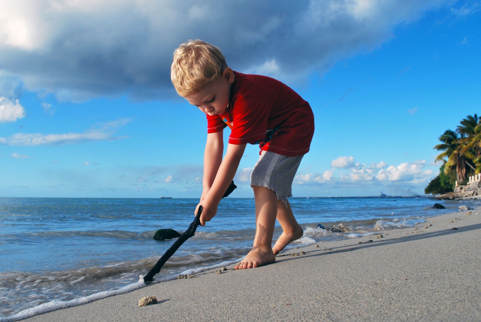 Nikon D60 sample photo. Boy, sand, sea photography