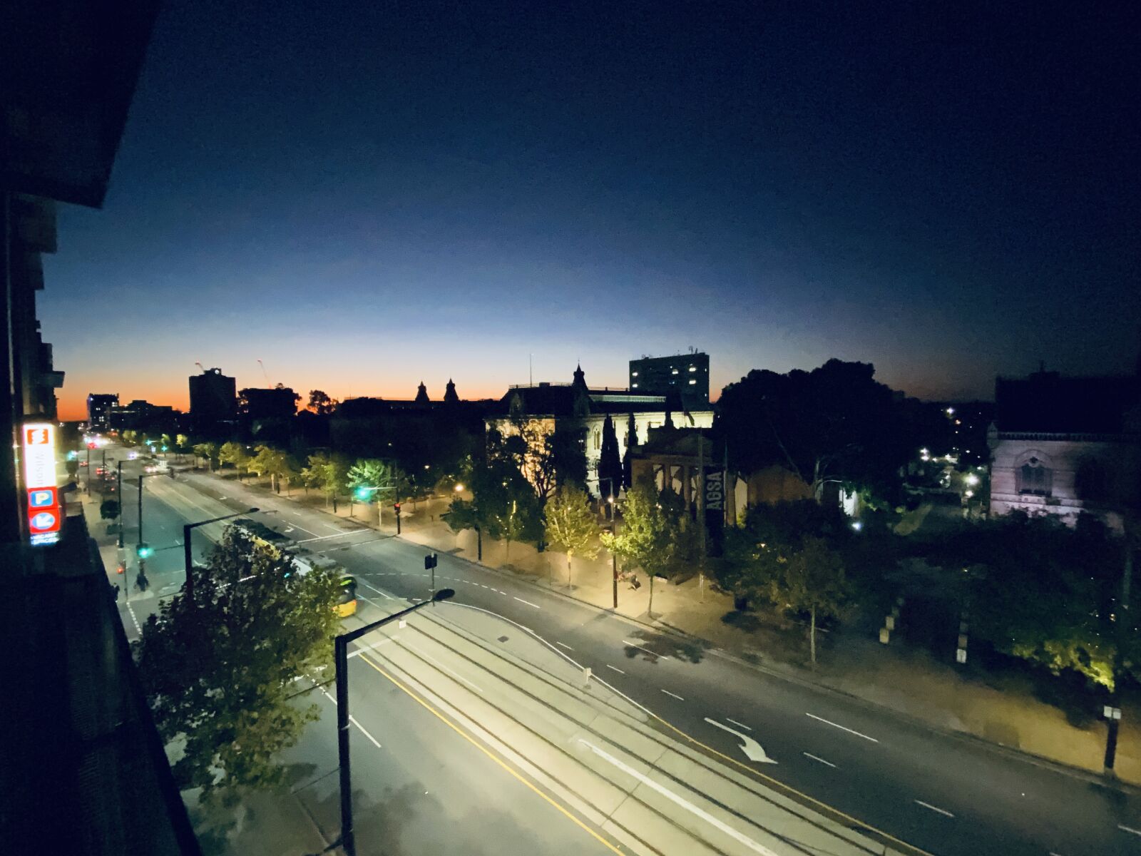 iPhone 11 back dual wide camera 1.54mm f/2.4 sample photo. Night, adelaide, sunset photography