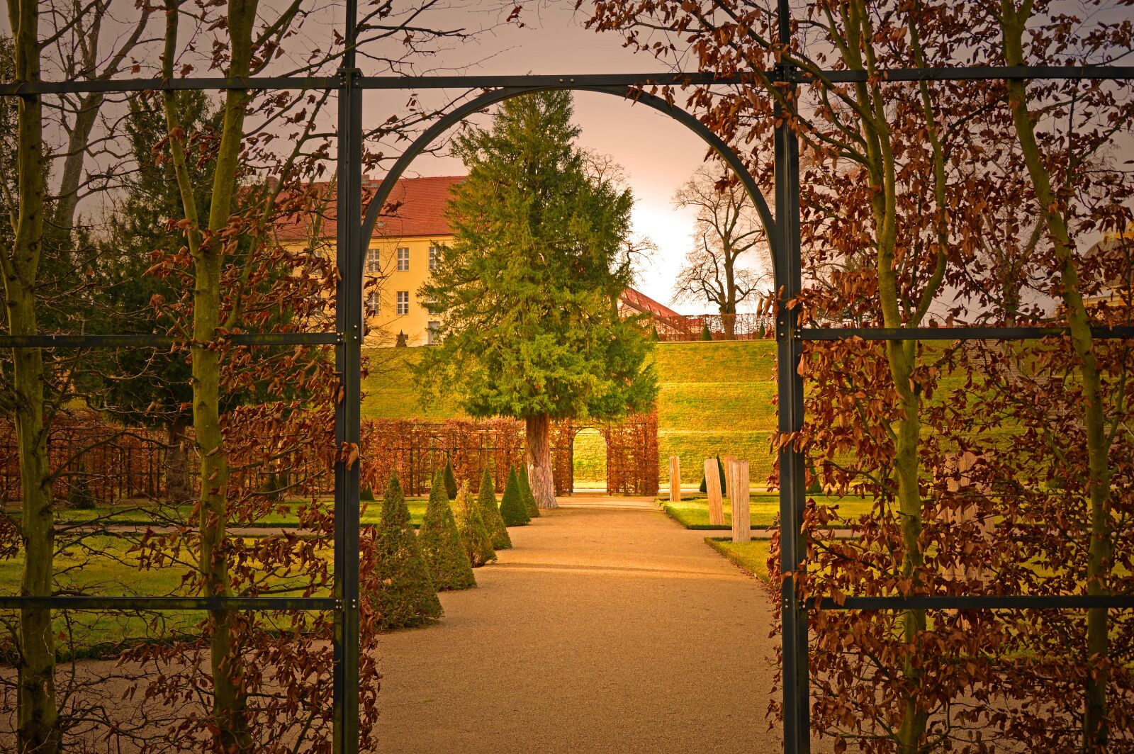 Nikon D3200 sample photo. Archway, goal, fence photography