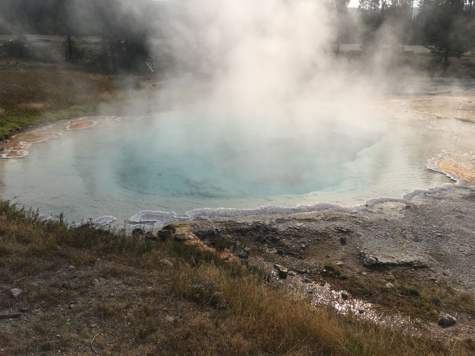 Apple iPhone 6s Plus sample photo. Yellowstone, hot springs, waterfall photography