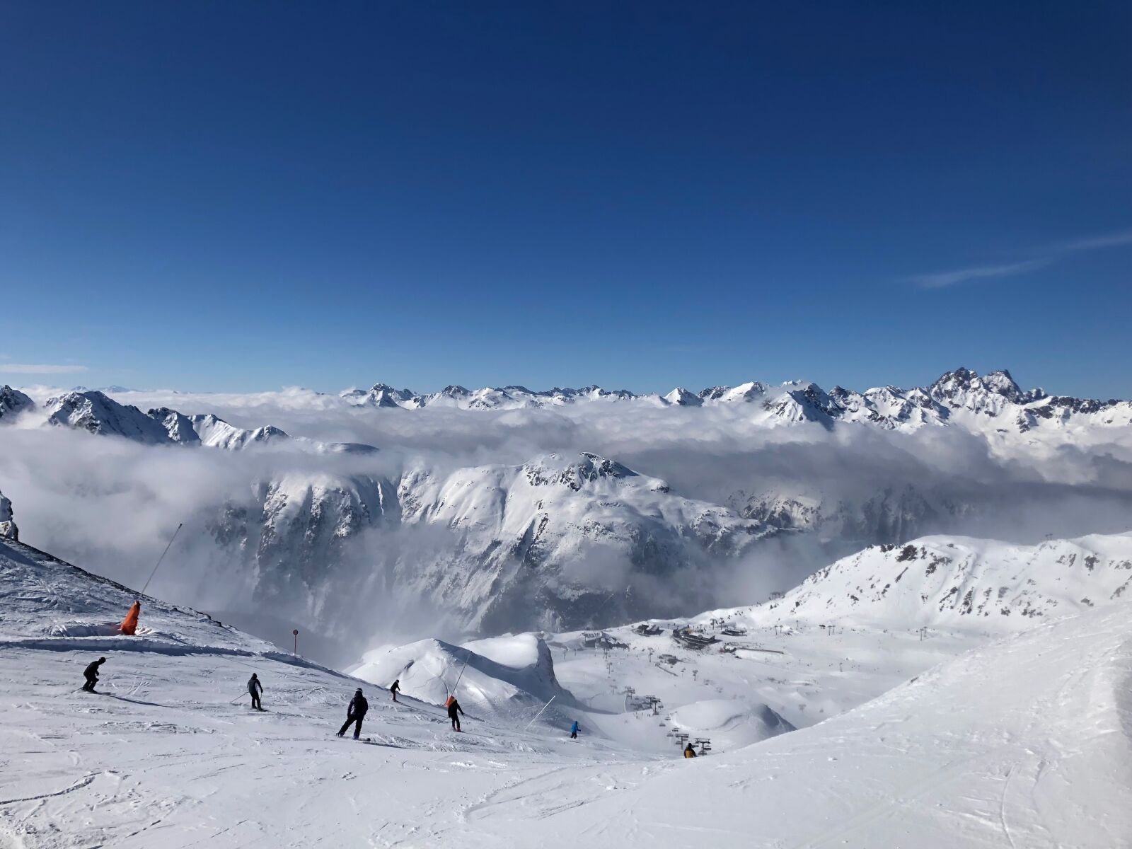 Apple iPhone 8 sample photo. Ski, ski run, mountains photography