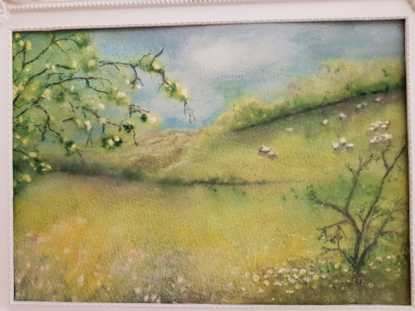 Samsung SM-G955F sample photo. Watercolour painting, countryside painting photography