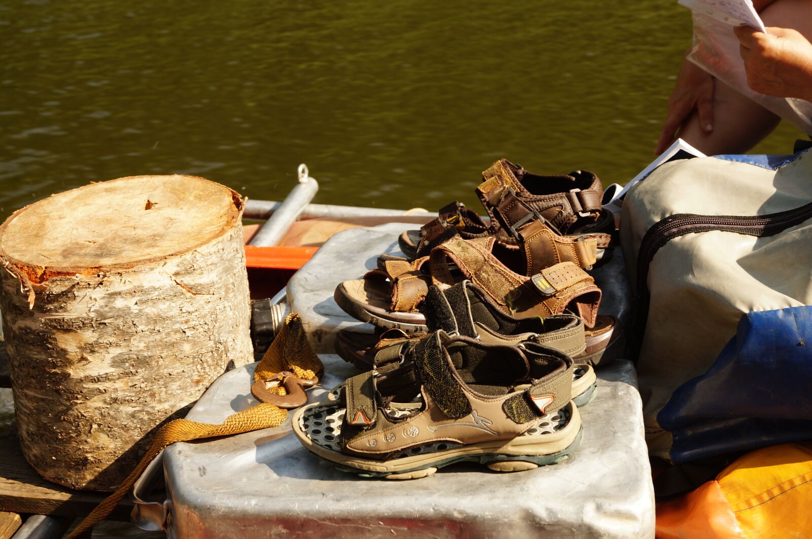 Sony SLT-A57 sample photo. Catamaran, shoes, river photography