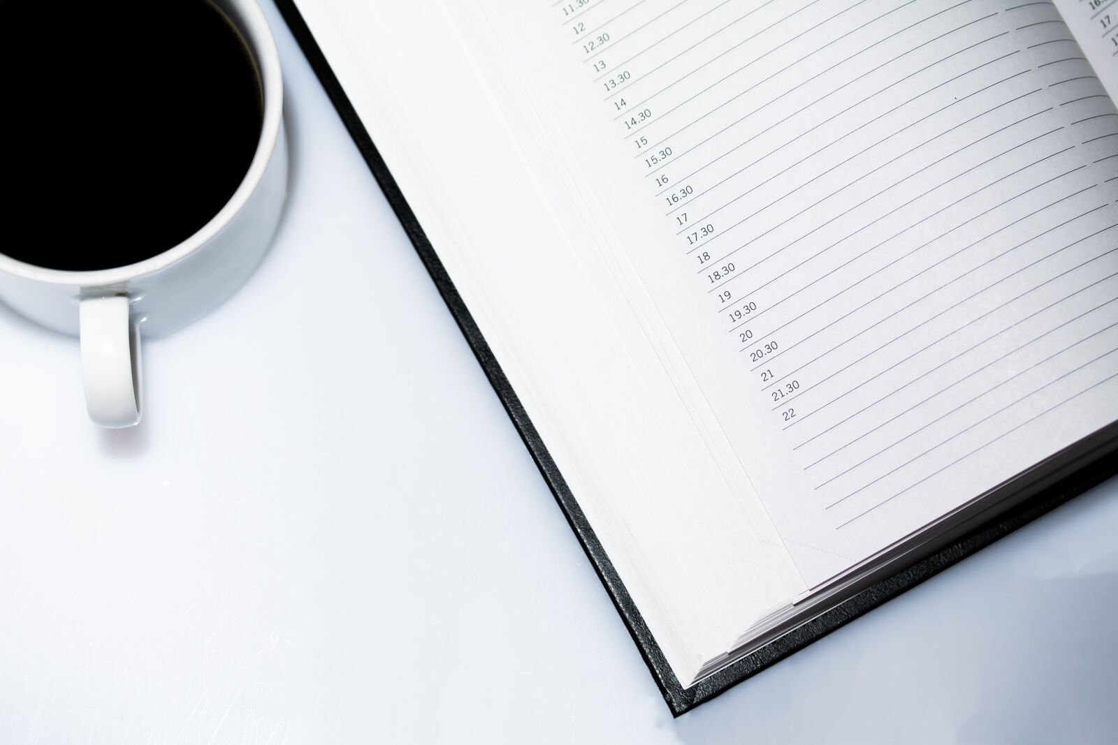 Canon EF-S 60mm F2.8 Macro USM sample photo. Agenda, appointment calendar, coffee photography