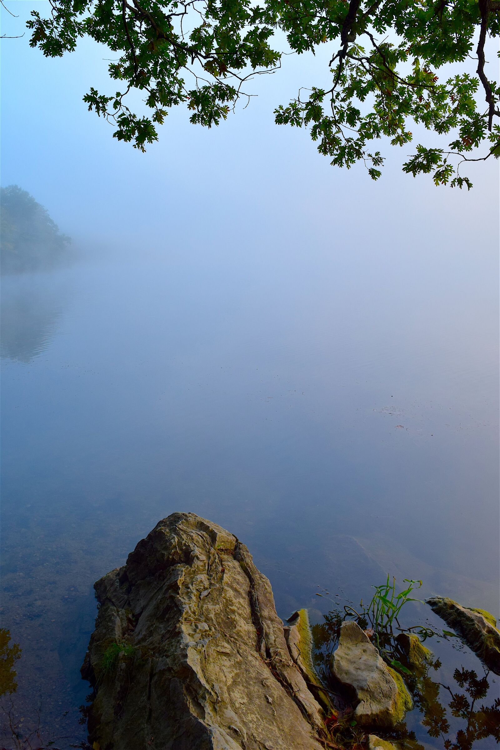 Nikon D3300 sample photo. Lake, fog, rock photography