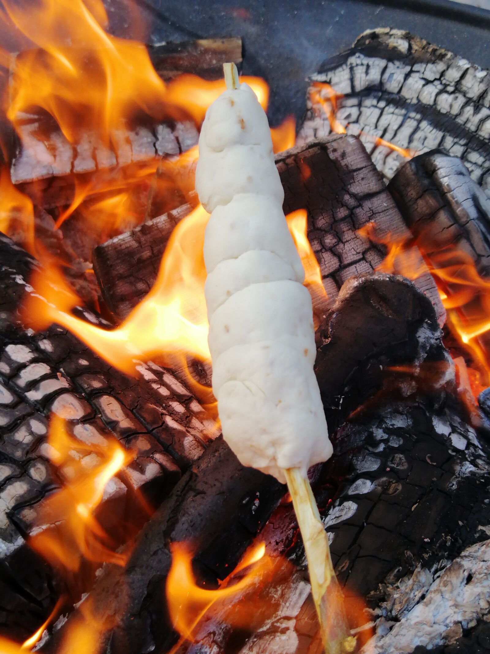 HUAWEI SNE-LX1 sample photo. Stick bread, fire, campfire photography