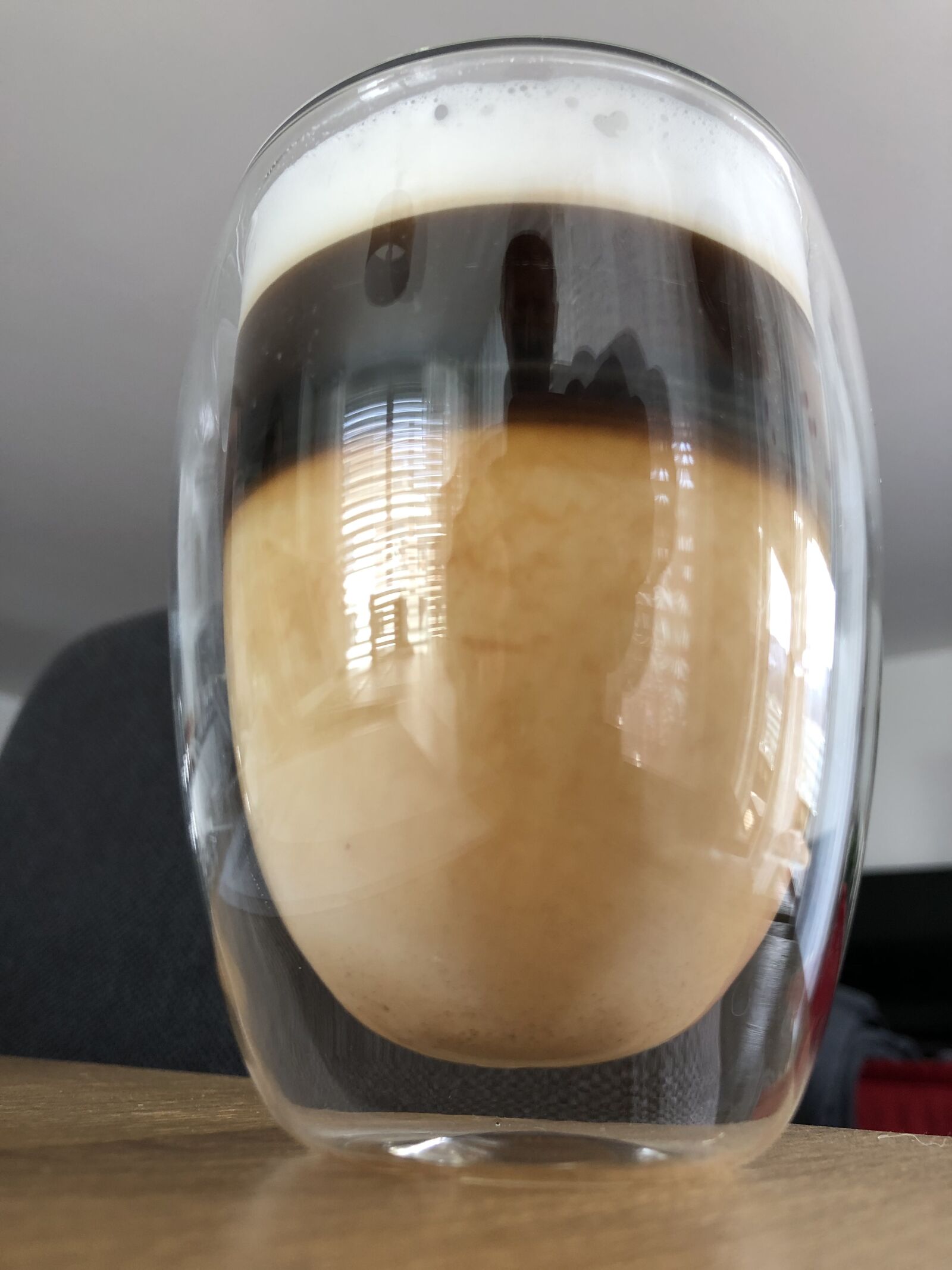 iPhone X back dual camera 4mm f/1.8 sample photo. Latte, lattemachiato, coffee photography
