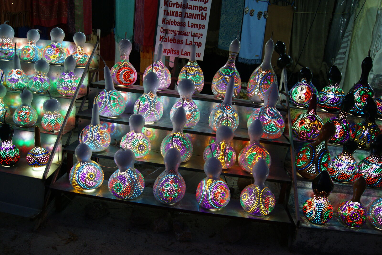 Sony Alpha DSLR-A230 sample photo. Colorful, lamps, night photography