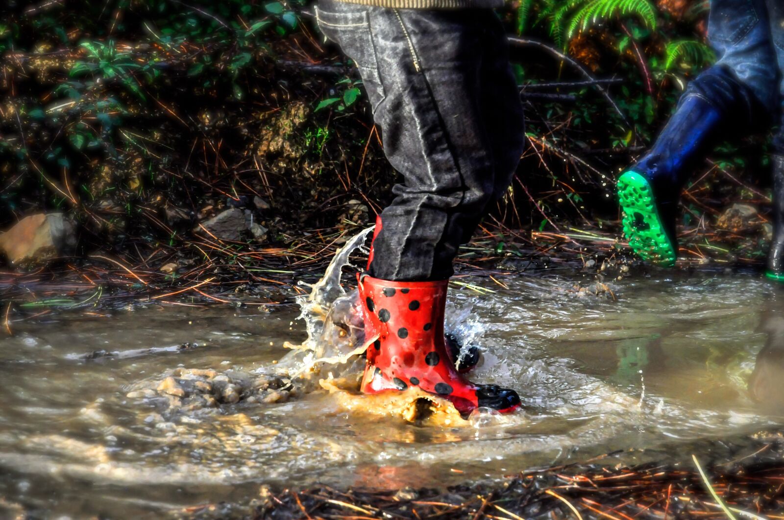Nikon D90 sample photo. Boots, shoes, rain photography
