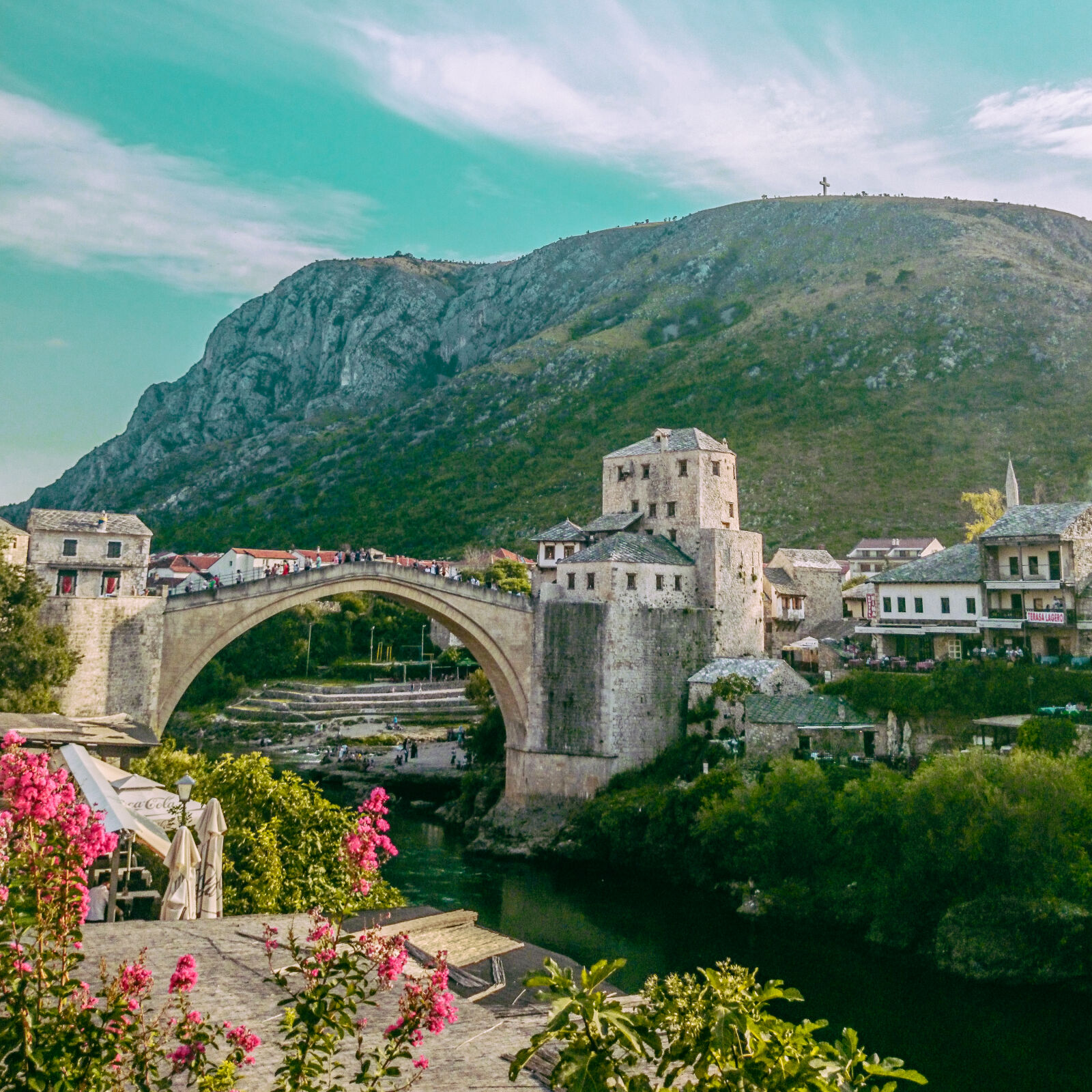 Sony Xperia Z1 sample photo. Bridge, flowers, landscape, mountains photography