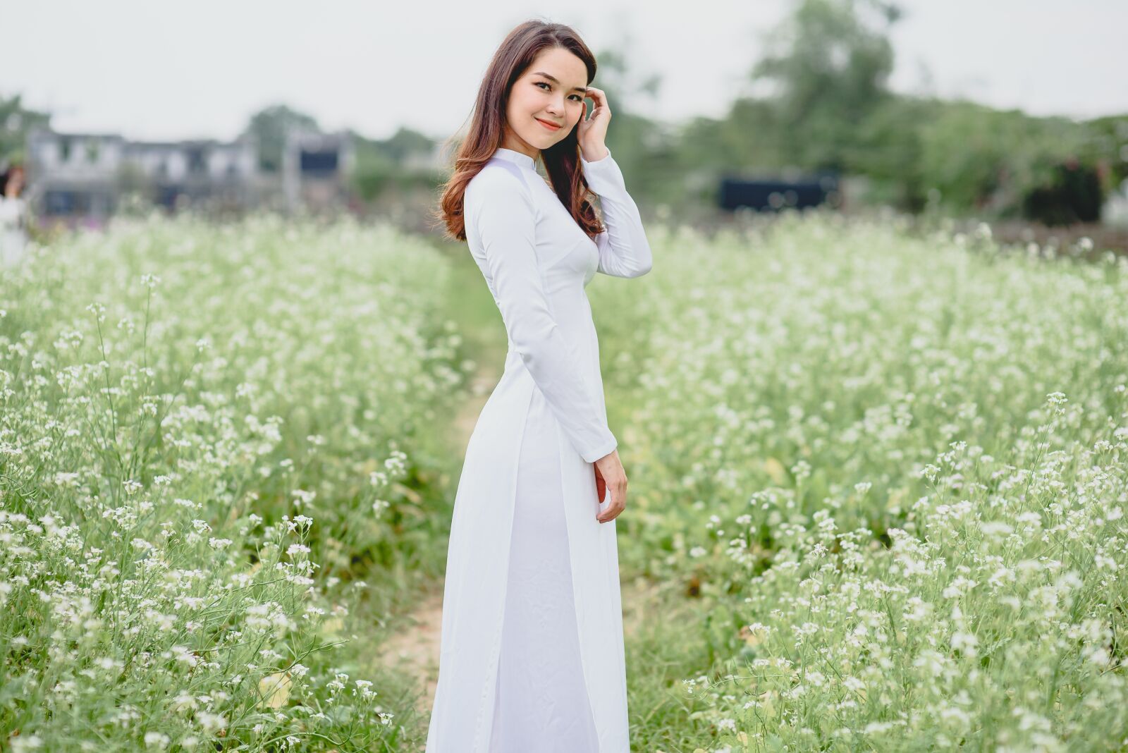 Nikon D750 sample photo. Long coat, flower, nice photography