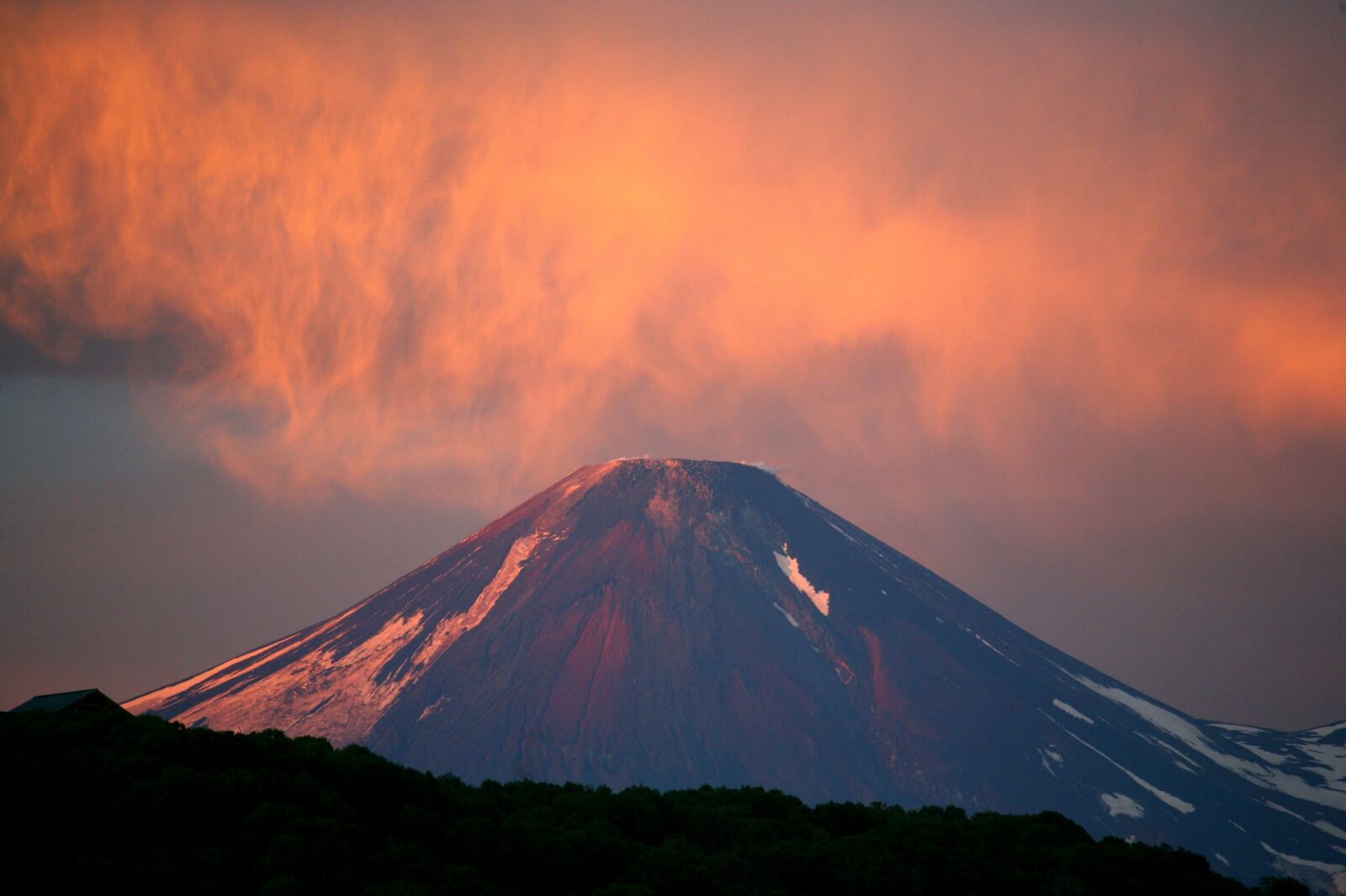 Canon EOS 5D sample photo. Volcano, sunset, clouds photography
