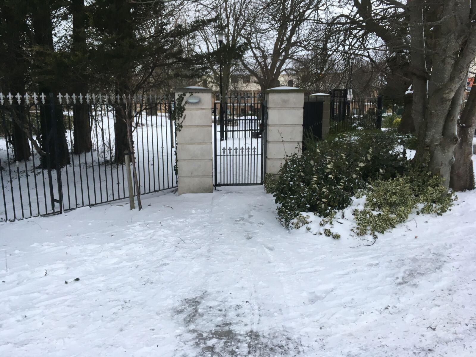 iPhone SE back camera 4.15mm f/2.2 sample photo. Gate, snow, winter photography