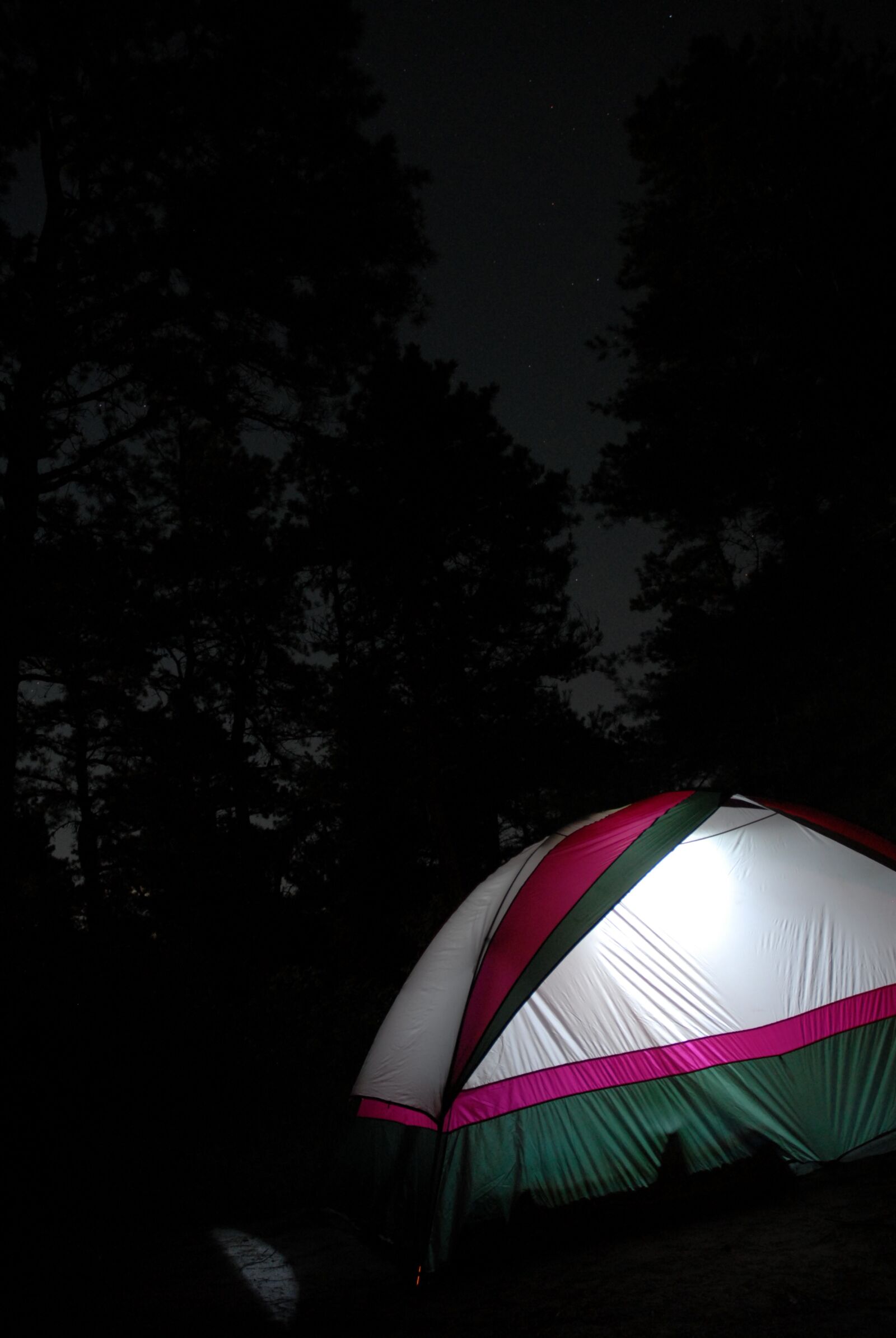 Nikon D200 sample photo. Camping, night, tent photography
