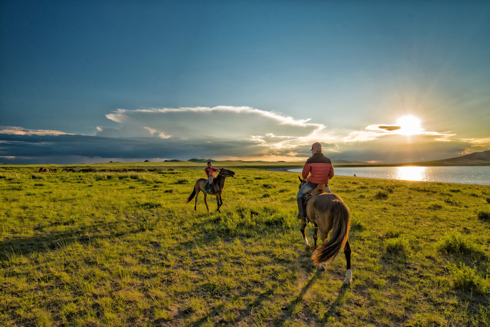 Nikon D800E sample photo. Nomadic children, sunset, horse photography