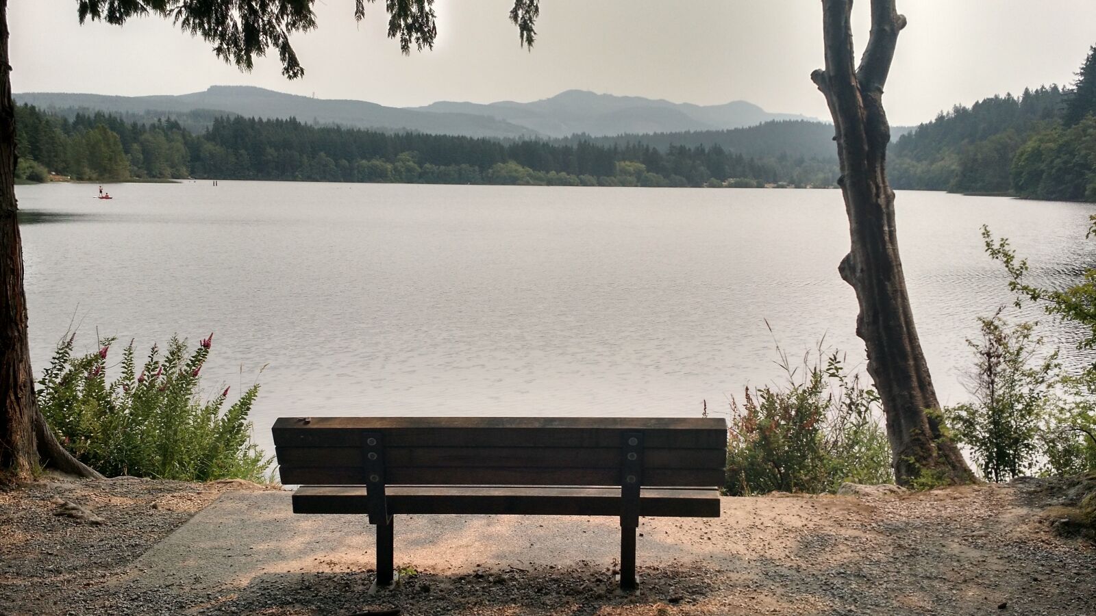 Motorola Moto X (2nd Gen) sample photo. Bench, lake, nature photography