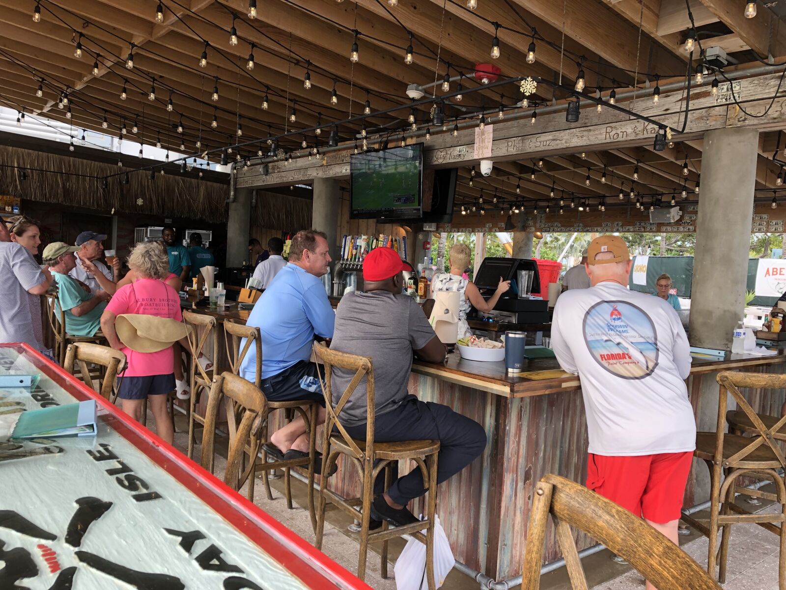 iPhone X back dual camera 4mm f/1.8 sample photo. Tiki, bar, islamorada photography