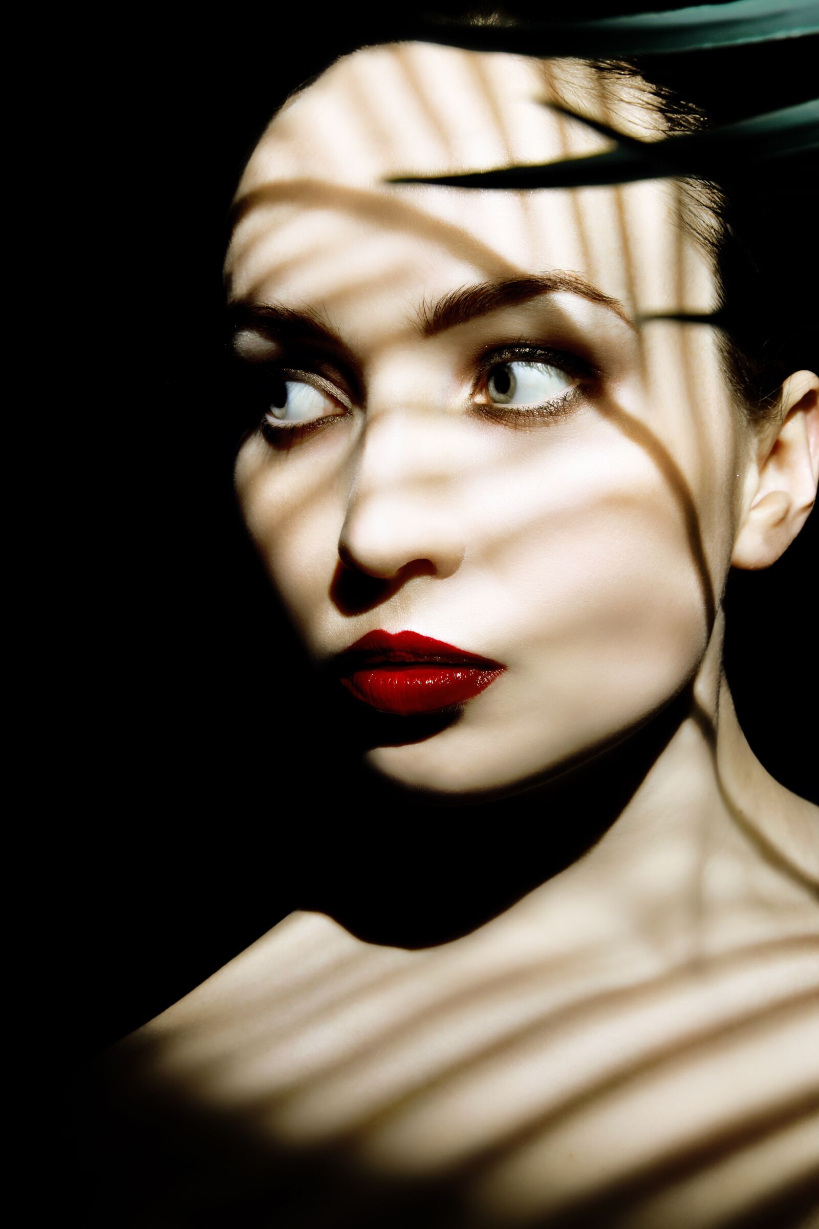 Canon EOS 5D Mark II sample photo. Woman, dark, red photography