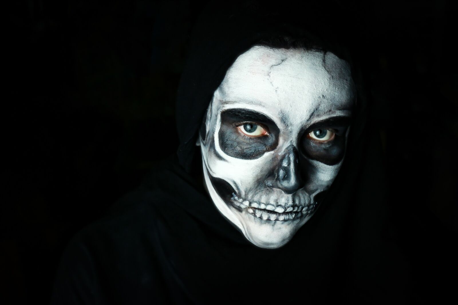 Canon EOS 70D + Canon EF-S 18-55mm F3.5-5.6 IS STM sample photo. Halloween, make up, scary photography