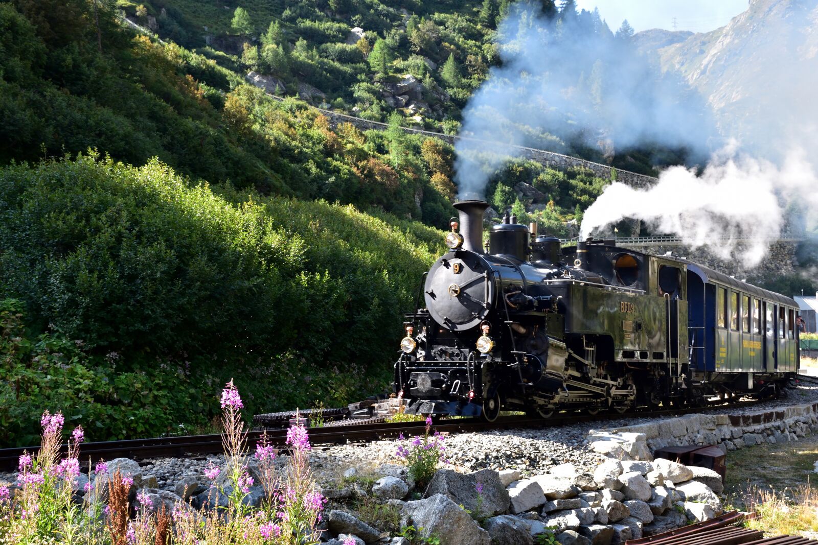 Nikon D5500 sample photo. Steam railway furka-bergstrecke, gletsch photography