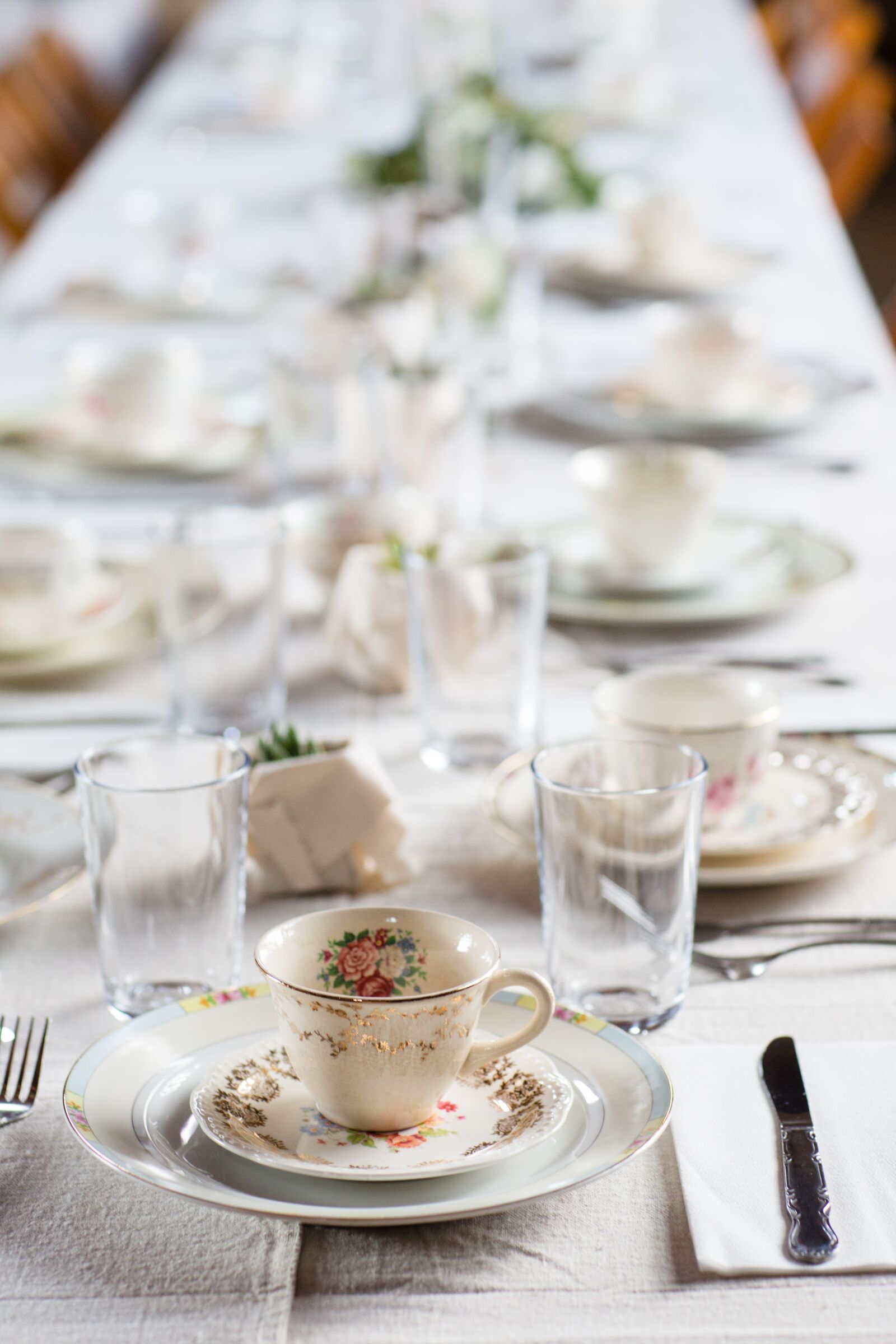 Canon EF 85mm F1.2L II USM sample photo. Tea party, table setting photography