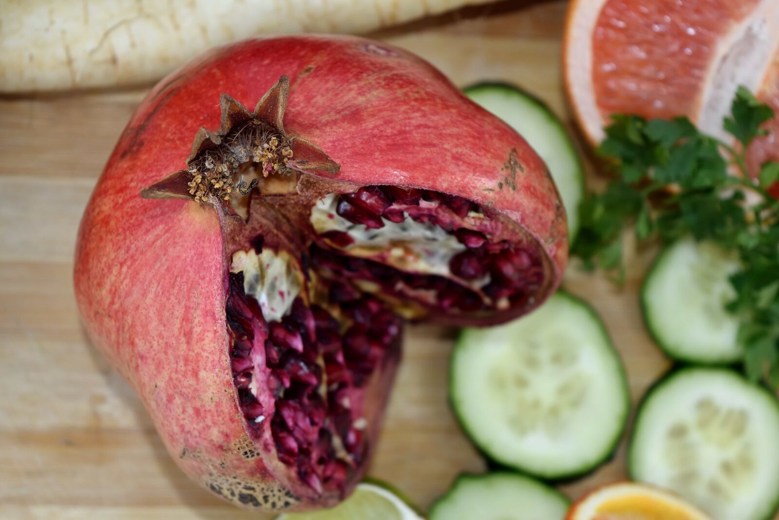 Nikon D5500 sample photo. Breakfast, fruit, organic, pomegranate photography