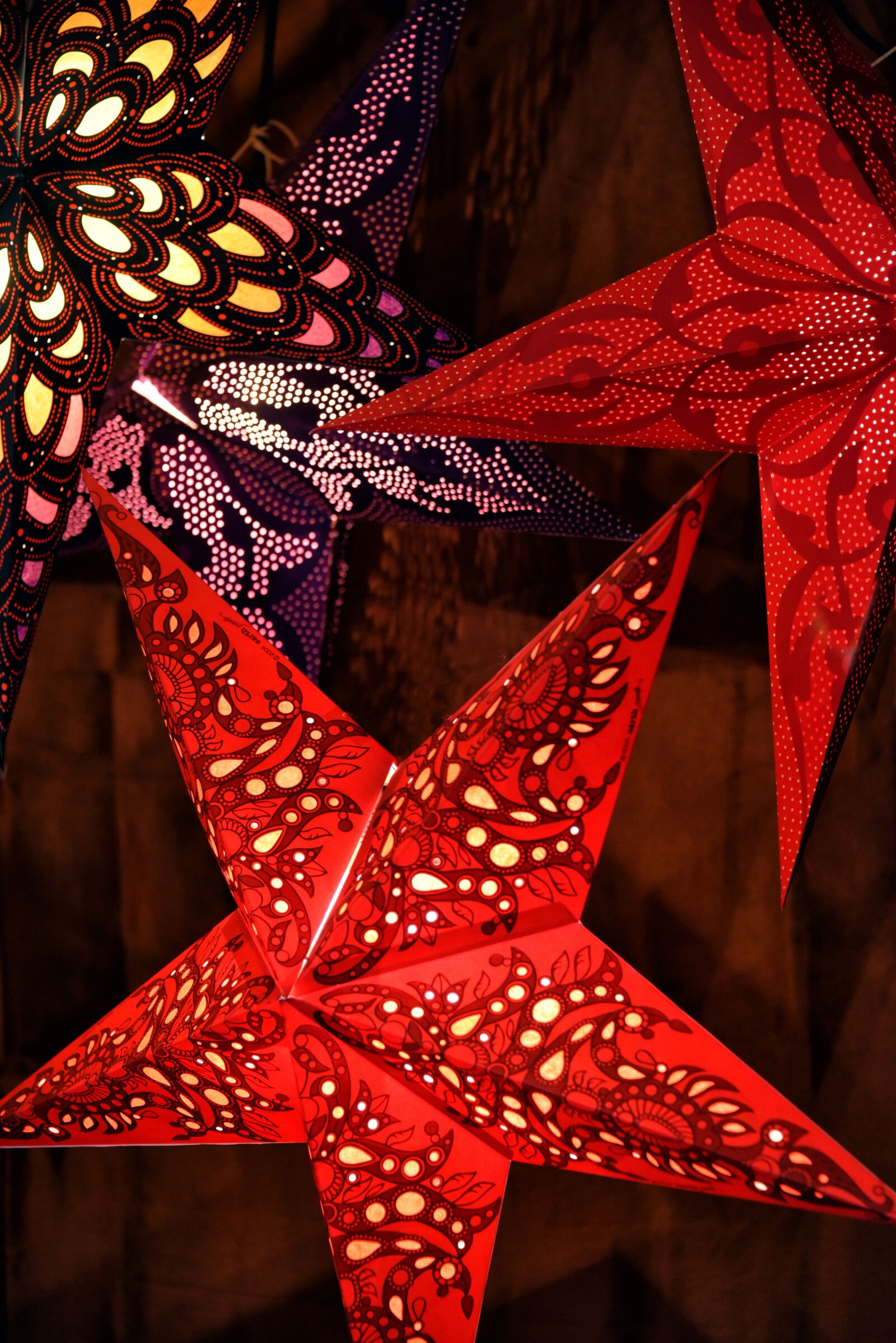 Nikon D810 sample photo. Stars, lights, christmas market photography