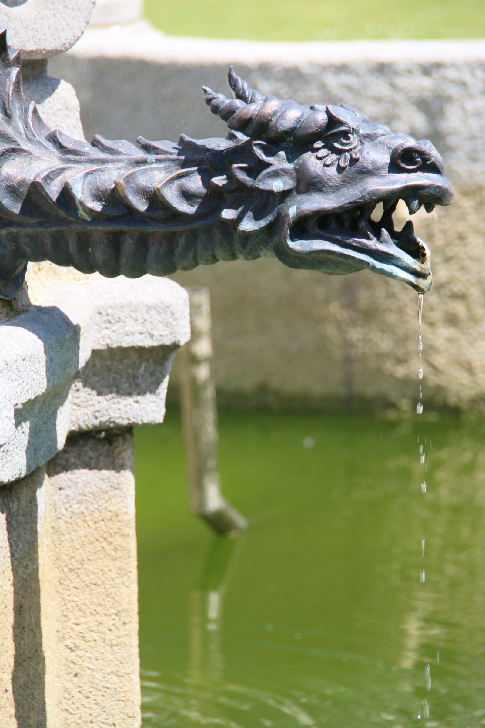 Canon EOS 70D sample photo. Figure, dragon, fountain photography