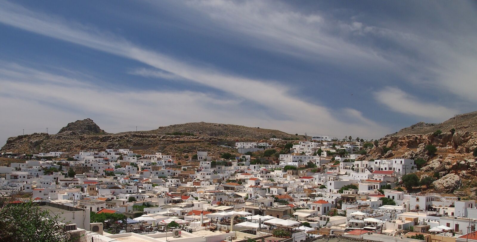Olympus PEN E-PM1 sample photo. Town, lindos, rhodes photography