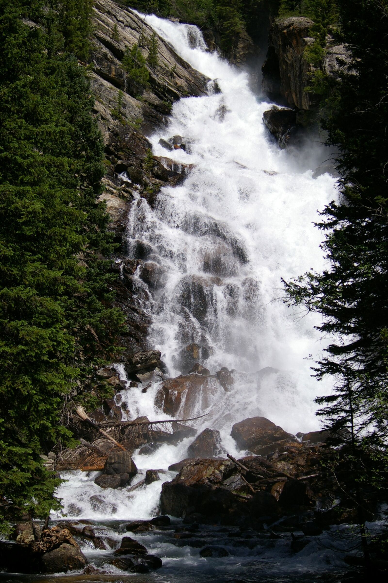 Pentax K110D sample photo. Hidden falls, grand teton photography