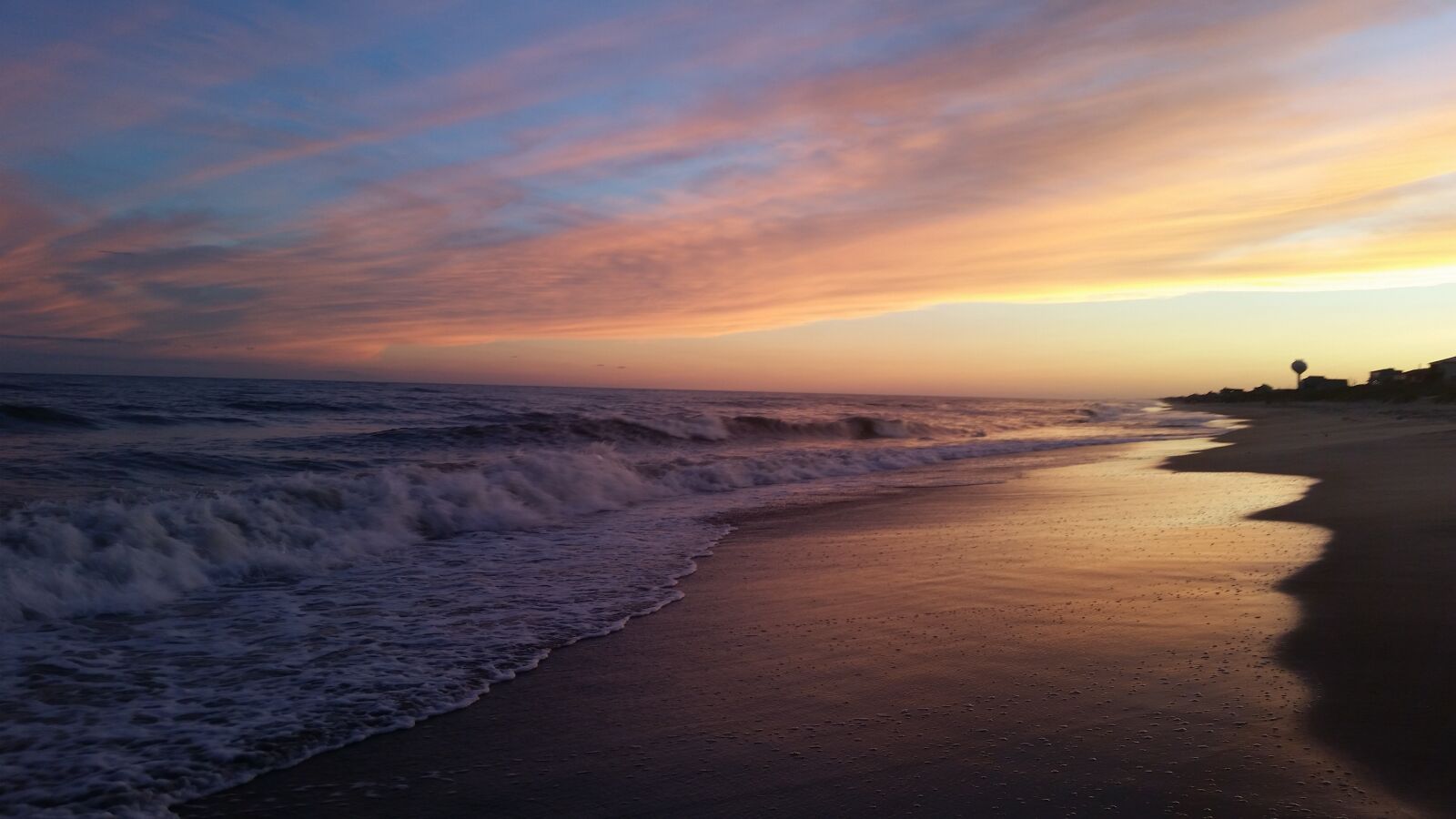 Samsung Galaxy S5 sample photo. Sunset, beach, waves photography