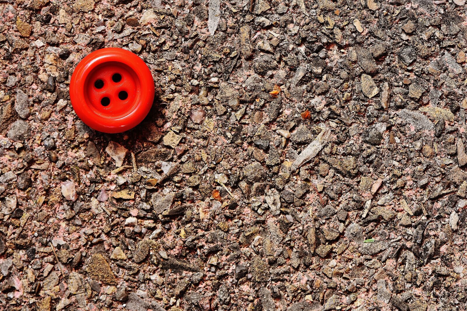 Nikon D7200 sample photo. Button, 4 holes, red photography