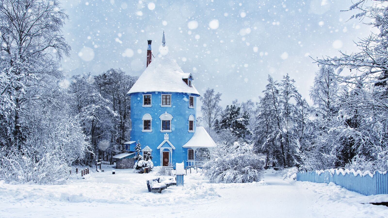 Canon EOS 50D sample photo. Winter, snowing, moomin world photography
