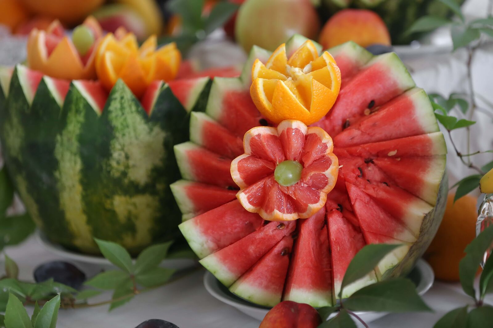 Canon EOS 6D sample photo. Watermelon, oranges, orange peel photography