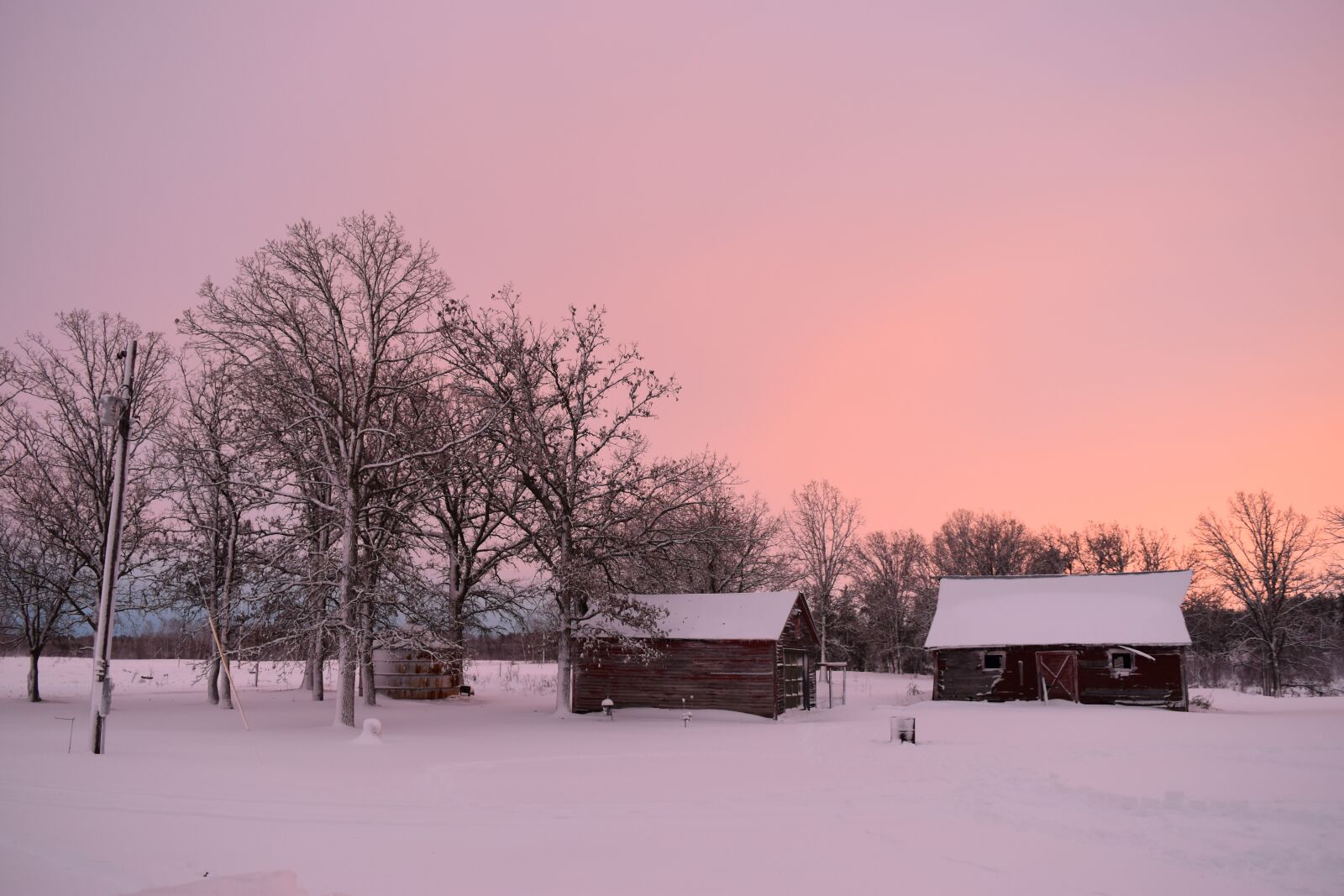Nikon D5500 sample photo. Barn, pink, sky photography