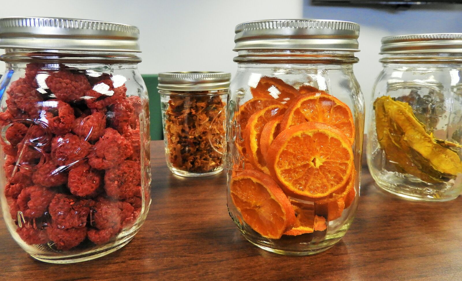 Nikon Coolpix B700 sample photo. Mason jars, dehydrated, fruit photography