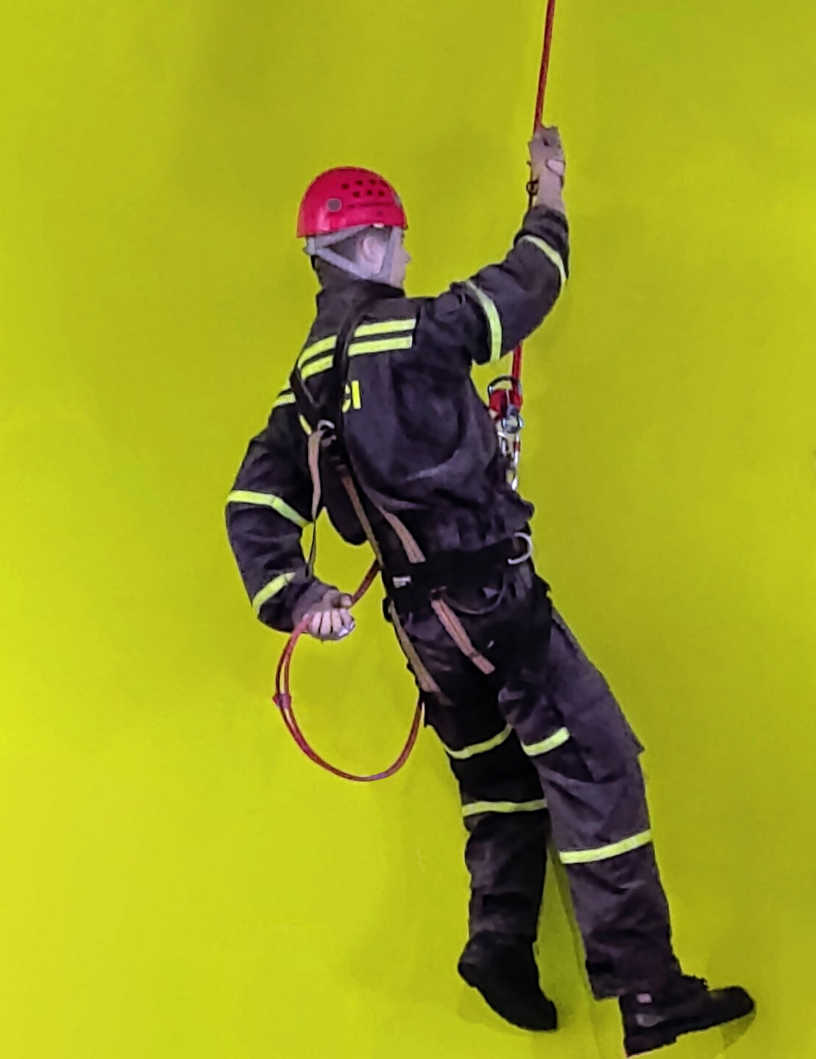 ASUS I01WD sample photo. Fireman, rope, working at photography