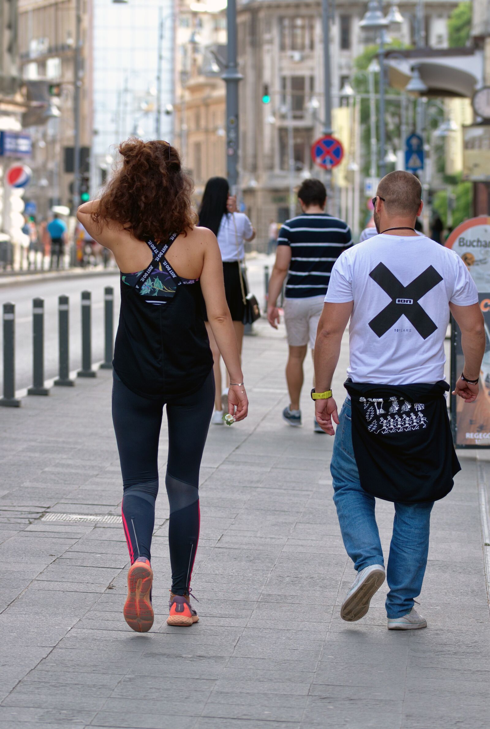 Nikon D5300 sample photo. People, going, the sidewalk photography