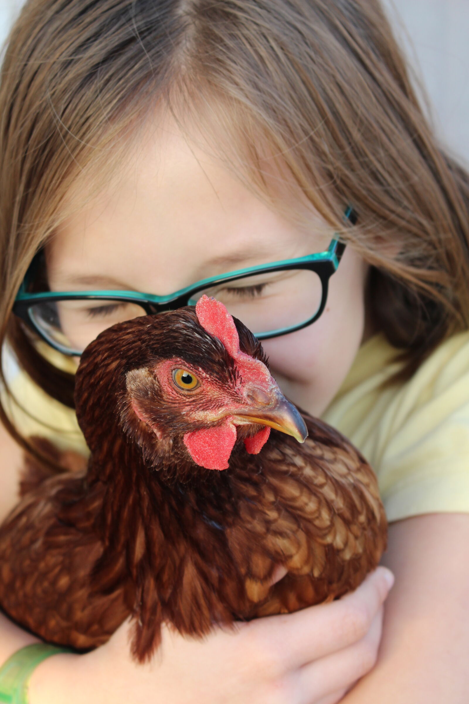 Canon EOS 700D (EOS Rebel T5i / EOS Kiss X7i) sample photo. Girl, chicken, love, farm photography