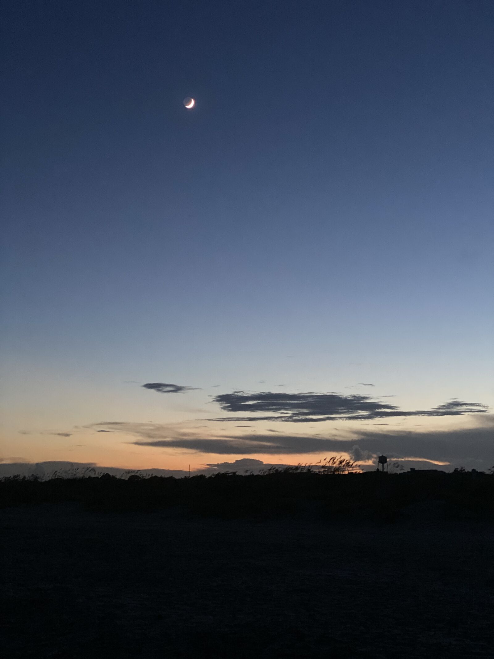 iPhone 11 Pro Max back dual camera 6mm f/2 sample photo. Moon, sky, sunset photography
