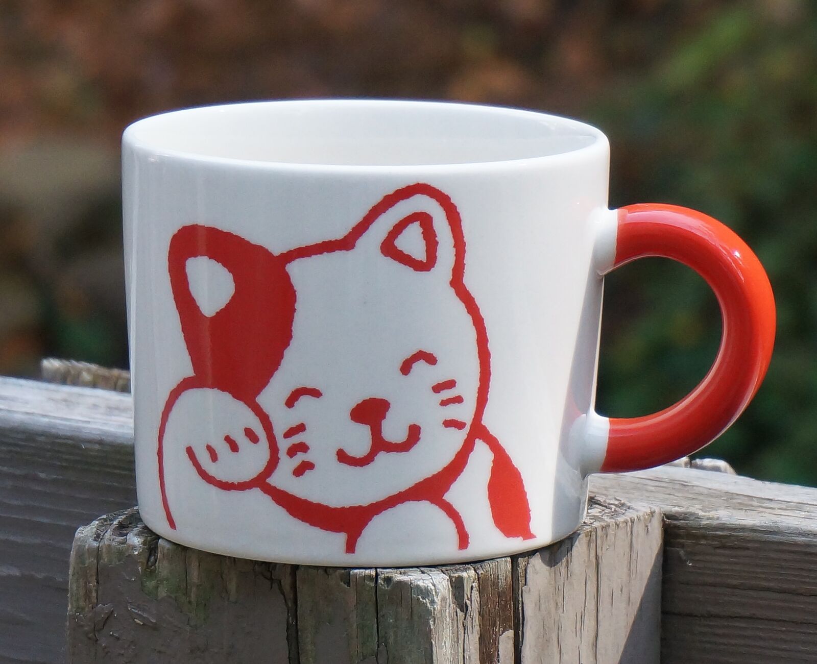 Sony Alpha NEX-5T sample photo. Ceramic cat mug, mug photography