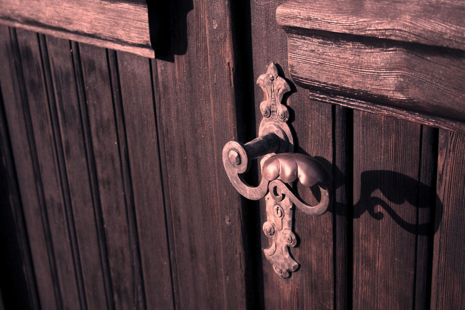 Canon EF-S 18-55mm F3.5-5.6 II sample photo. Brown, door, handle, metal photography