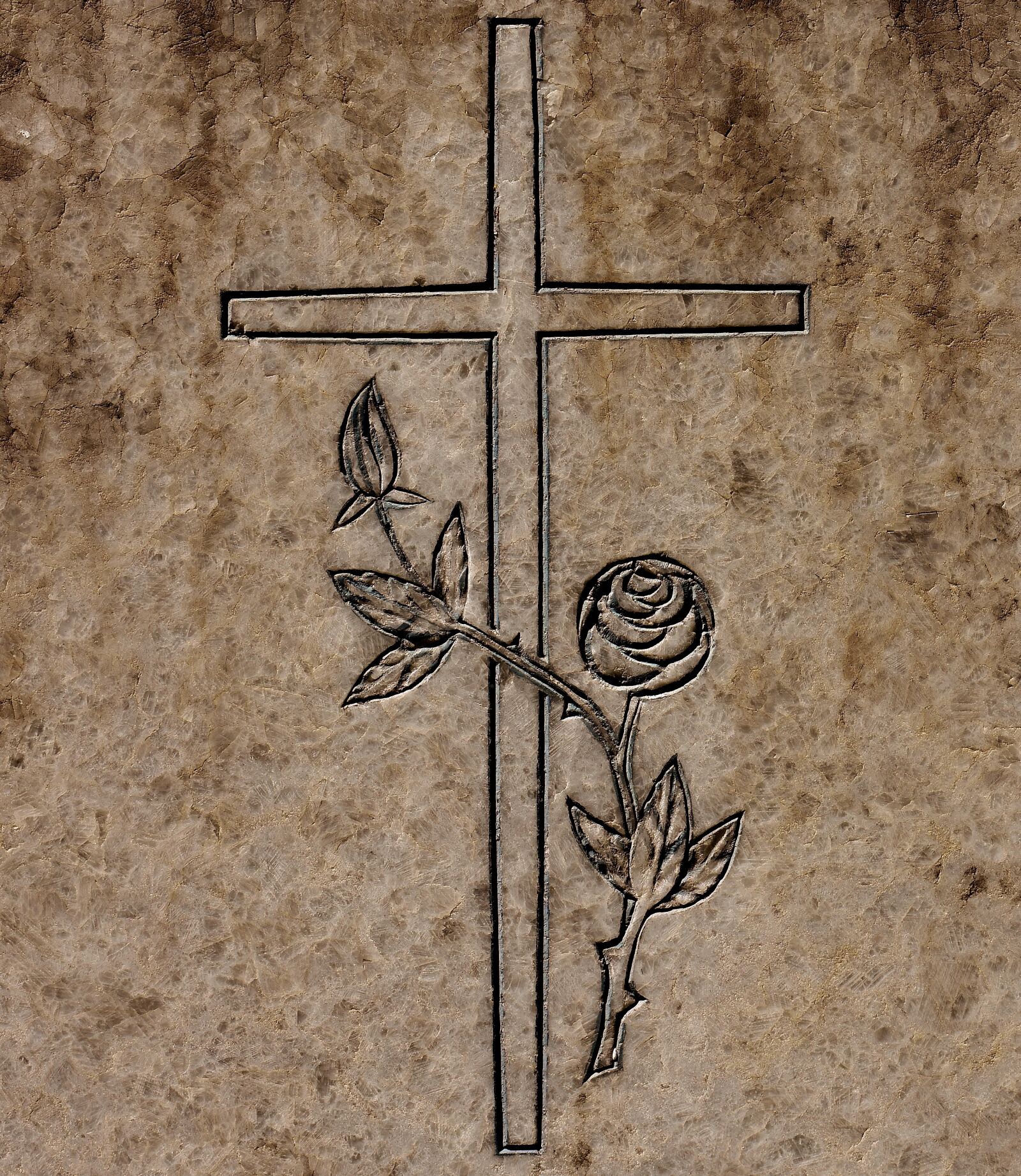 Nikon D7200 sample photo. Cross, granite slab, pattern photography